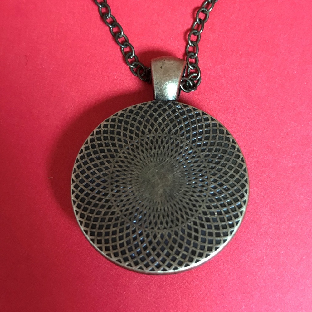 White Rabbit on a Watch Face Bronze Tone Necklace - Picture 4 of 5